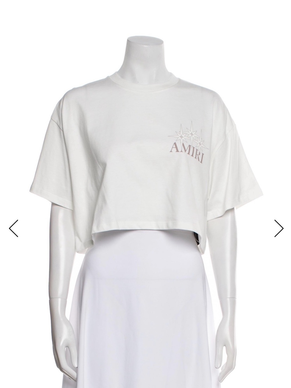 AMIRI White Cropped Star Logo Tee with tag